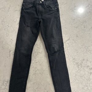 Girl black distressed Zara jeans